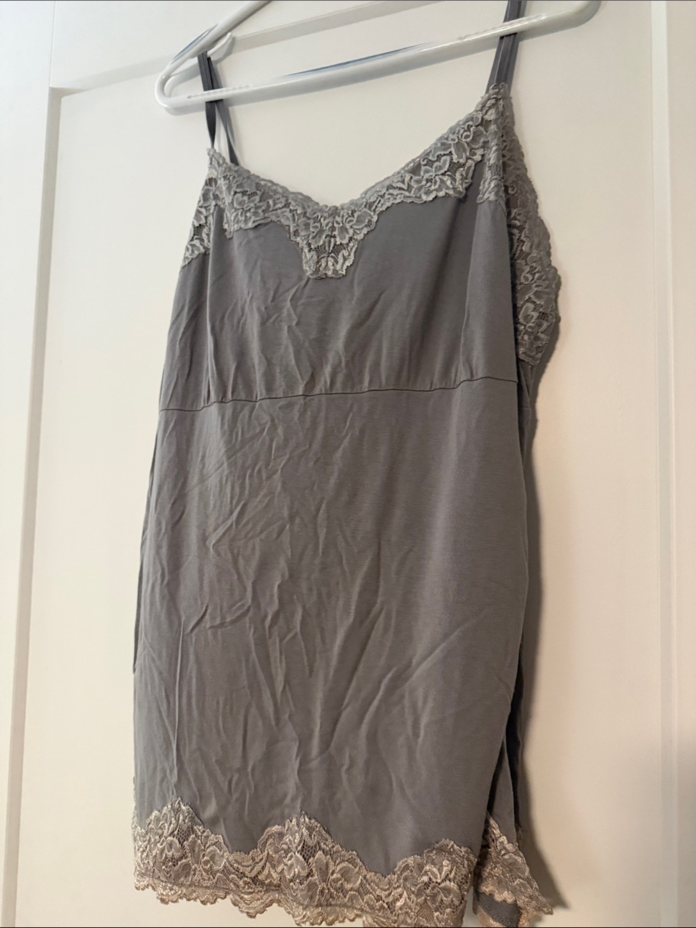 Women's Gray Lace-TrimSoft Camisole